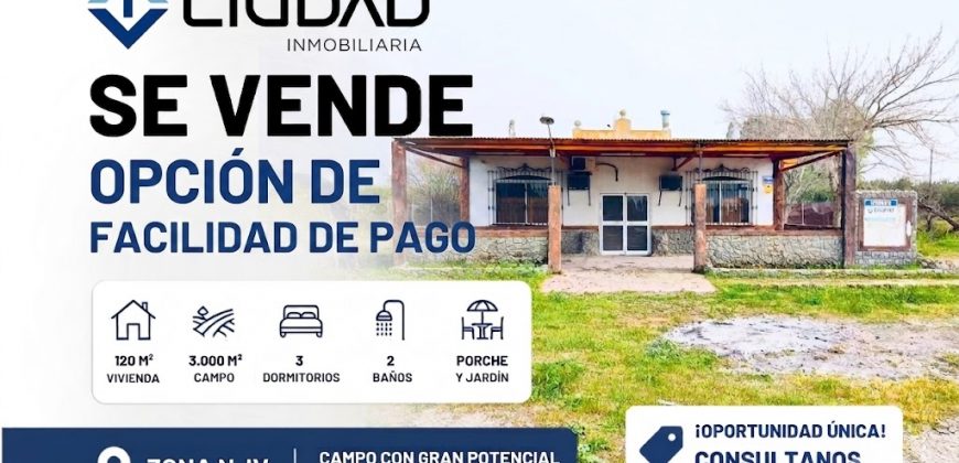 REBAJADO!! Campo en venta y alquiler con opcion a compra – Zona N-IV